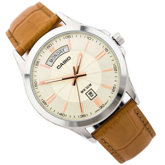 Casio MTP-1381L-9AV MTP1381L-9A Male Leather Watch