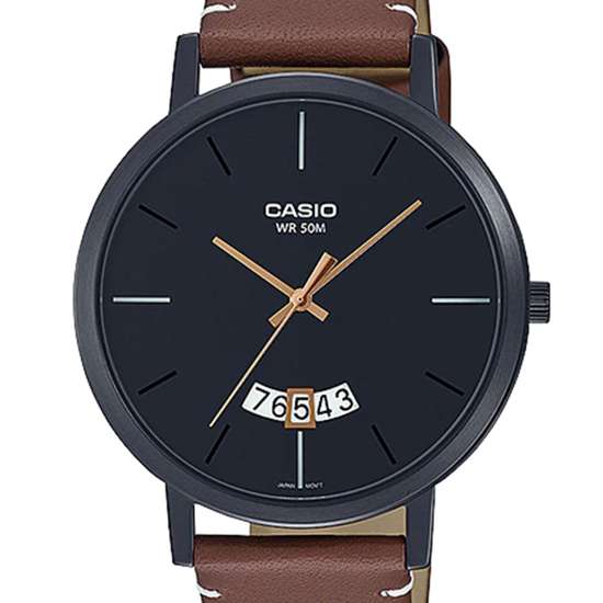 Casio Quartz MTP-B100BL-1EV MTPB100BL-1E Male Leather Watch