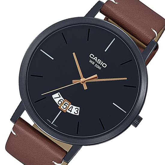 Casio Quartz MTP-B100BL-1EV MTPB100BL-1E Male Leather Watch