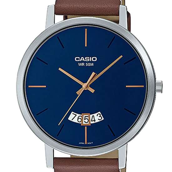 Casio Quartz MTP-B100L-2EV MTPB100L-2E Male Leather Watch