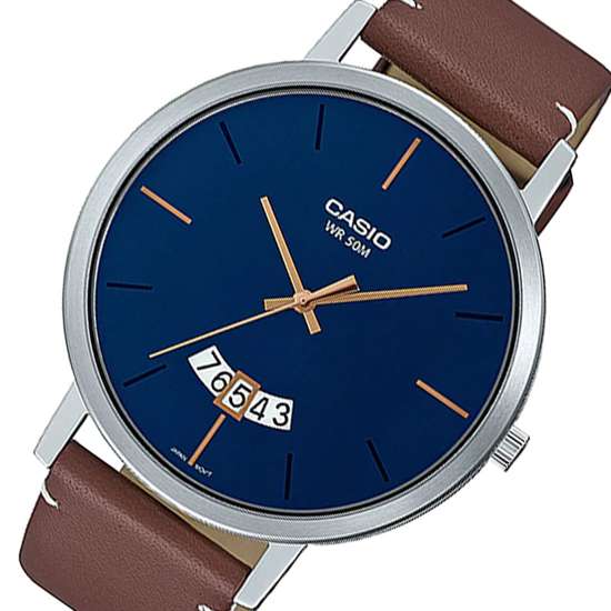 Casio Quartz MTP-B100L-2EV MTPB100L-2E Male Leather Watch