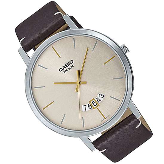 Casio Quartz MTP-B100L-9EV MTPB100L-9E Male Leather Watch
