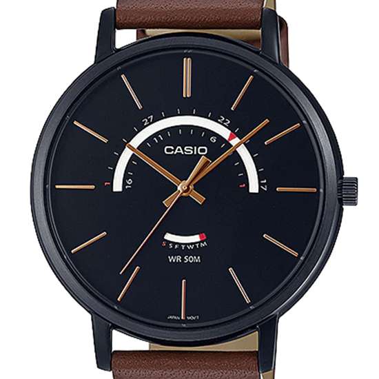 Casio Quartz MTP-B105BL-1AV MTPB105BL-1A Male Leather Watch