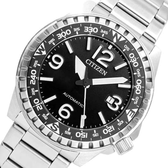 Citizen Automatic Black Dial NJ2190-85E Stainless Steel Watch