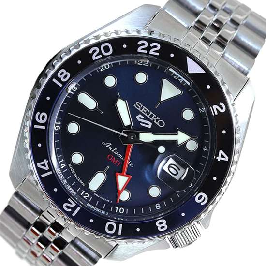 Seiko GMT JDM SBSC003 Blue Dial Jubilee Strap Watch