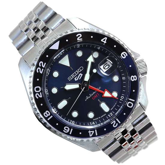 Seiko GMT JDM SBSC003 Blue Dial Jubilee Strap Watch