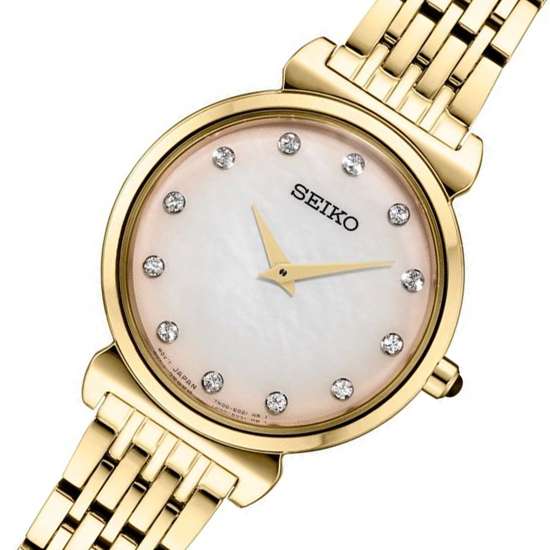 Seiko Women Gold SFQ802P1 SFQ802 SFQ802P Fashion Dress Watch