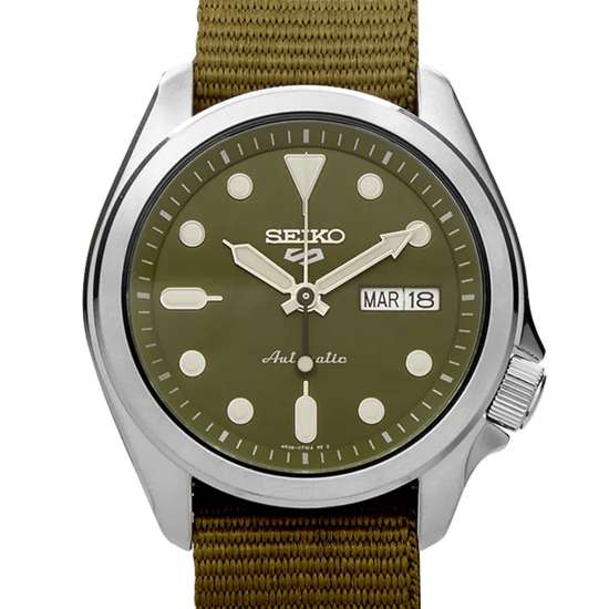 Seiko 5 Sports SRPE65 SRPE65K SRPE65K1 Green Nylon Watch