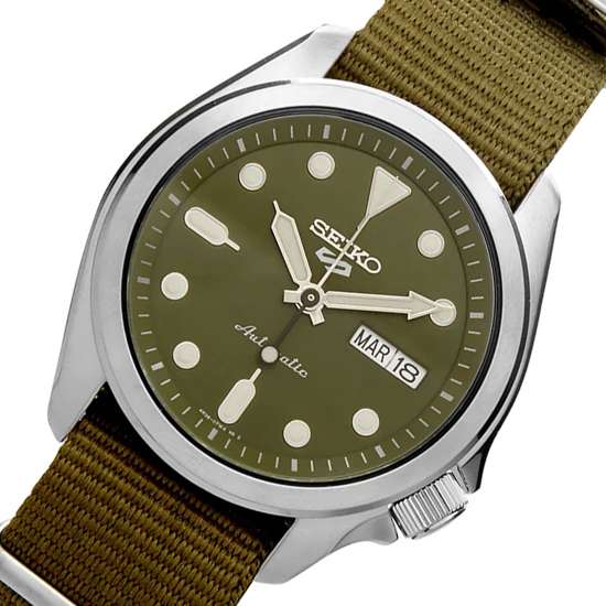 Seiko 5 Sports SRPE65 SRPE65K SRPE65K1 Green Nylon Watch