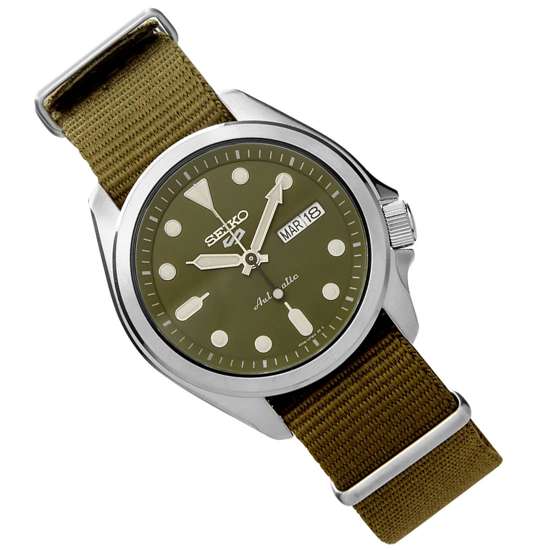 Seiko 5 Sports SRPE65 SRPE65K SRPE65K1 Green Nylon Watch