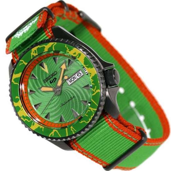 Seiko 5 Sports Blanka Street Fighter Green Watch SBSA083