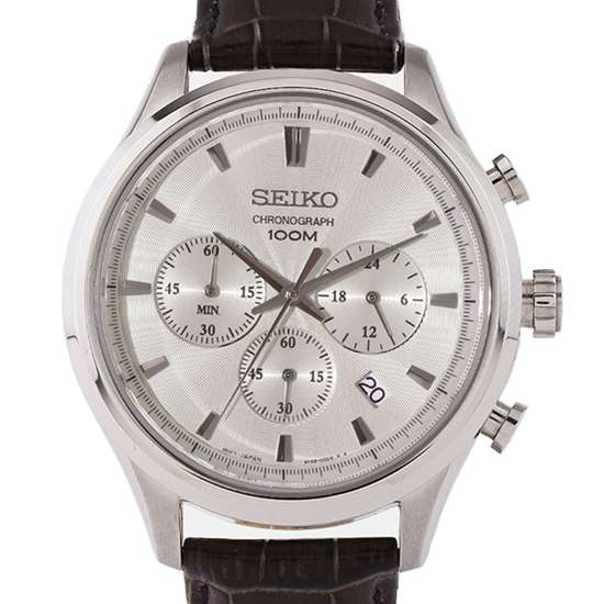 Seiko Chronograph SSB293P1 SSB293 SSB293P Classic Leather Watch