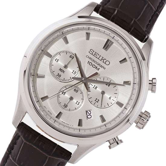 Seiko Chronograph SSB293P1 SSB293 SSB293P Classic Leather Watch