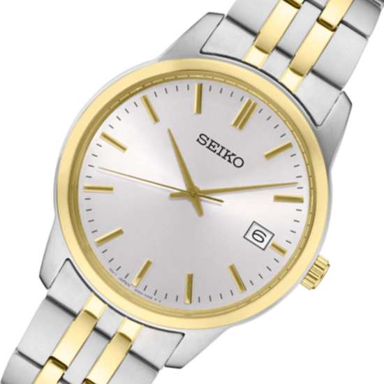 Seiko Quartz SUR402P1 SUR402 SUR402P Two Tone Analog Watch