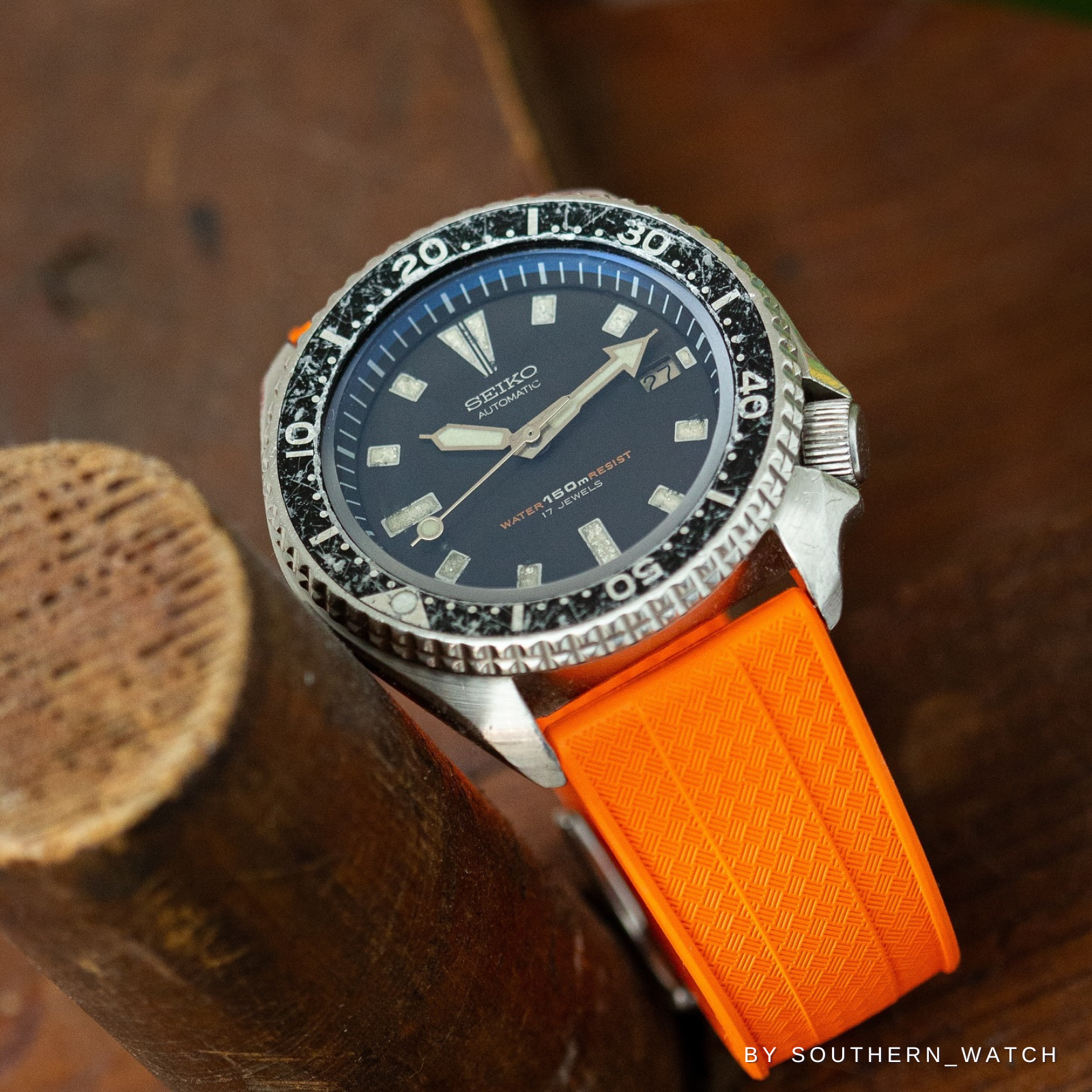 Grid FKM Rubber Strap - Quick-Release – Compatible with Blancpain x Swatch - Orange (2412)