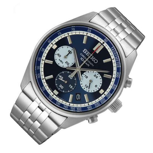 Seiko Chronograph SSB427P1 SSB427P SSB427 Quartz Navy Blue Dial Watch