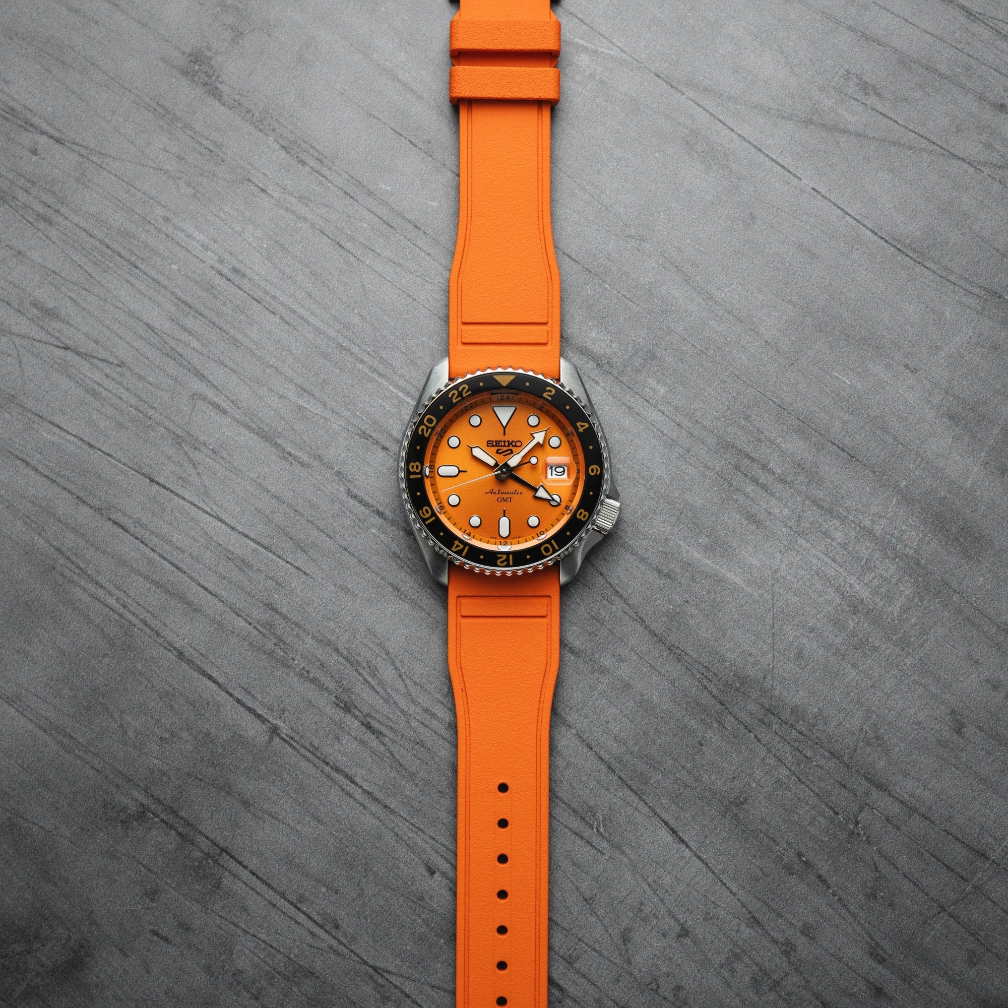 FKM Rubber Strap for IWC - Quick Release - Orange -StrapSeeker