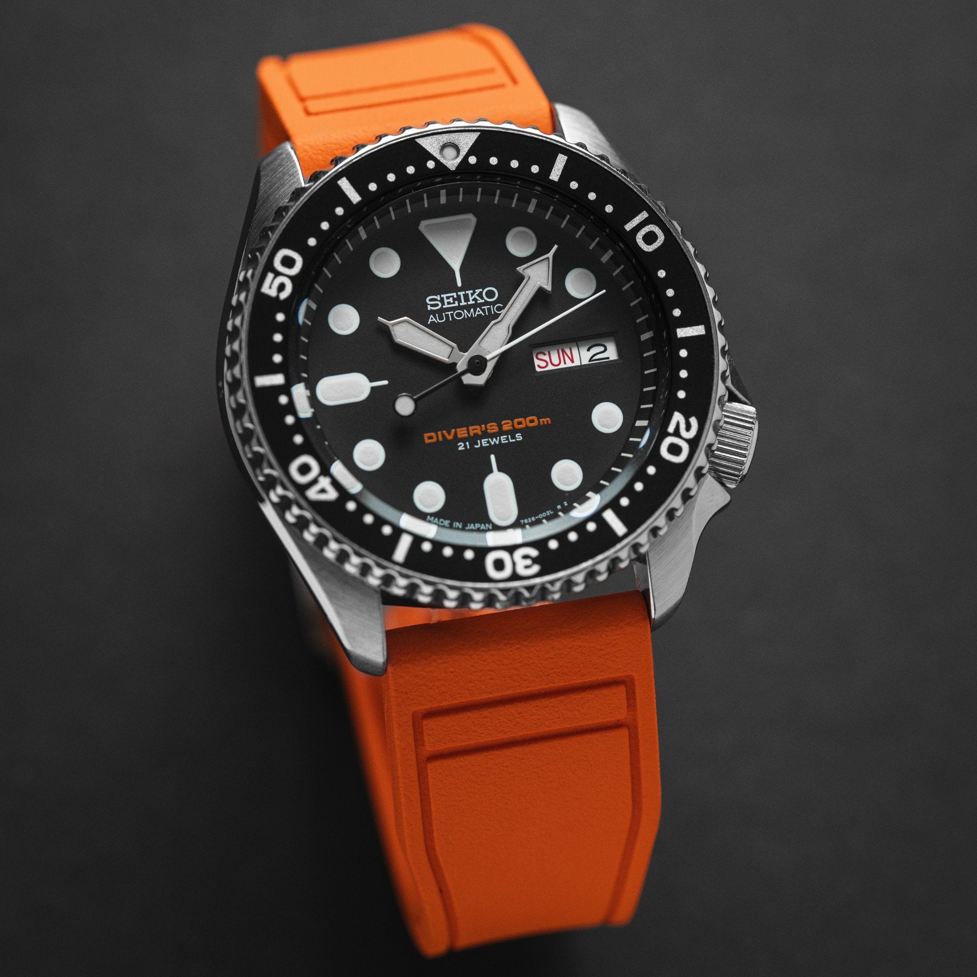 FKM Rubber Strap for IWC - Quick Release - Orange -StrapSeeker