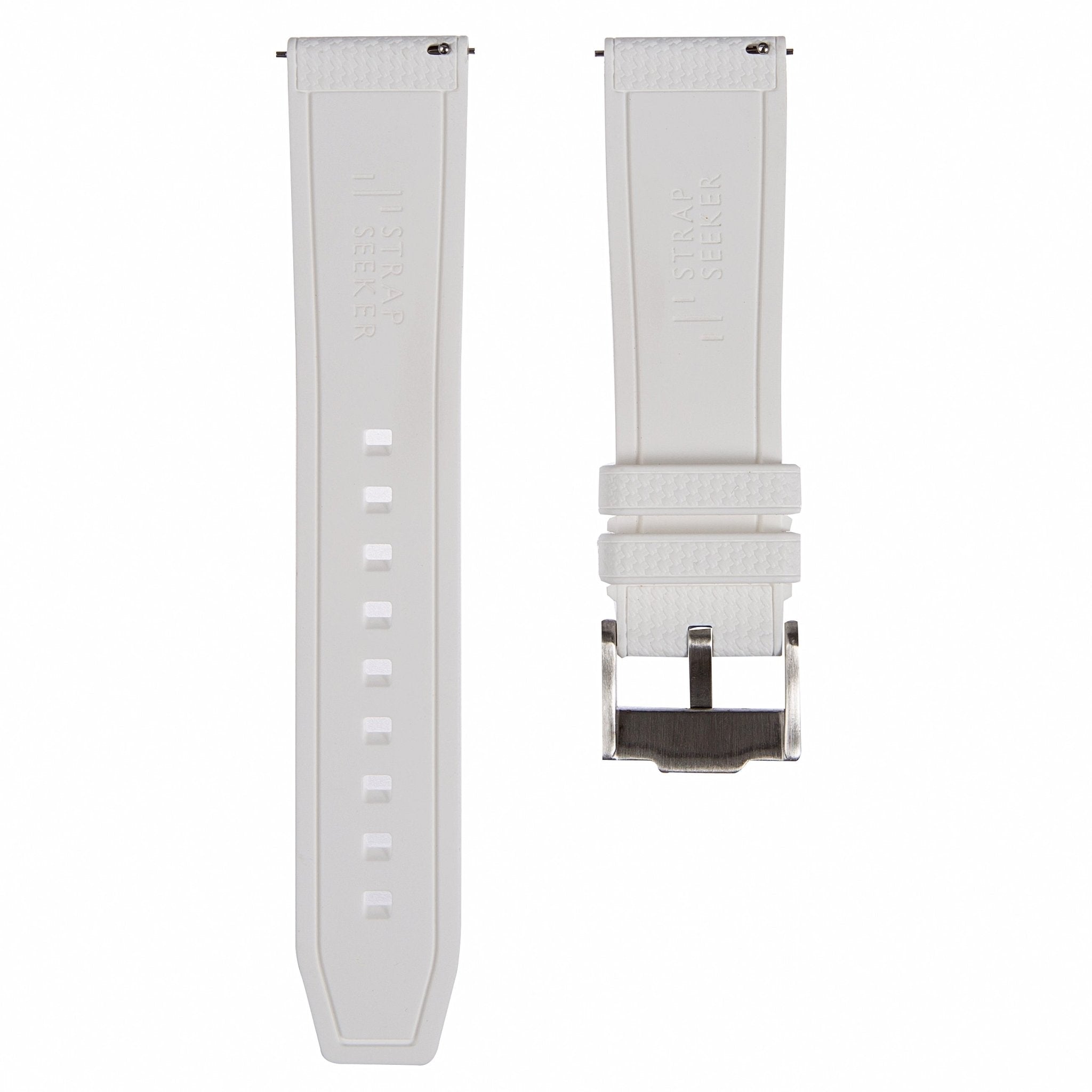 Flexweave Premium SIlicone Rubber Strap - Quick-Release - Compatible with Omega x Swatch – White (2423) -Strapseeker