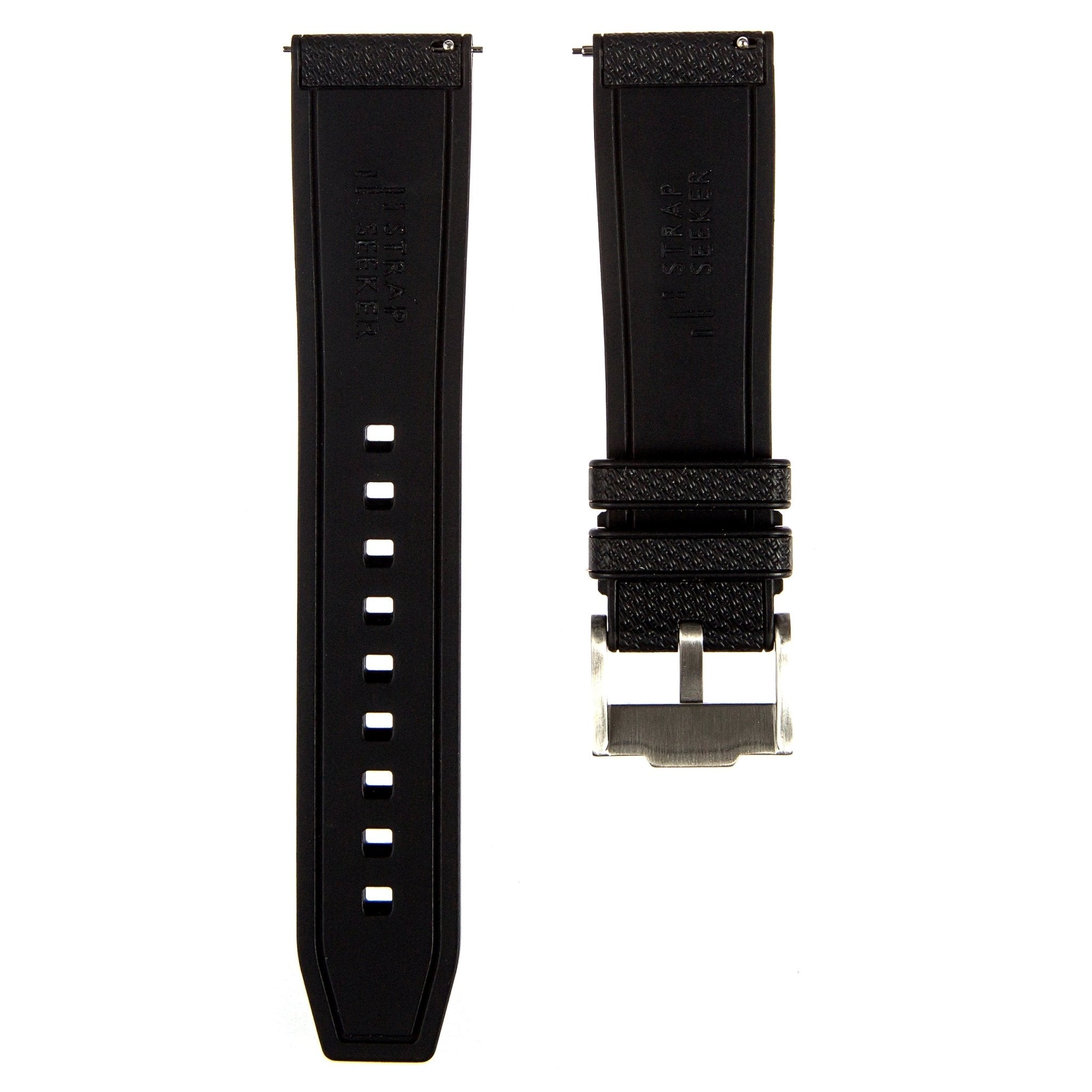 Flexweave Premium SIlicone Rubber Strap - Quick-Release - Compatible with Tudor Blackbay – Black (2423) -Strapseeker