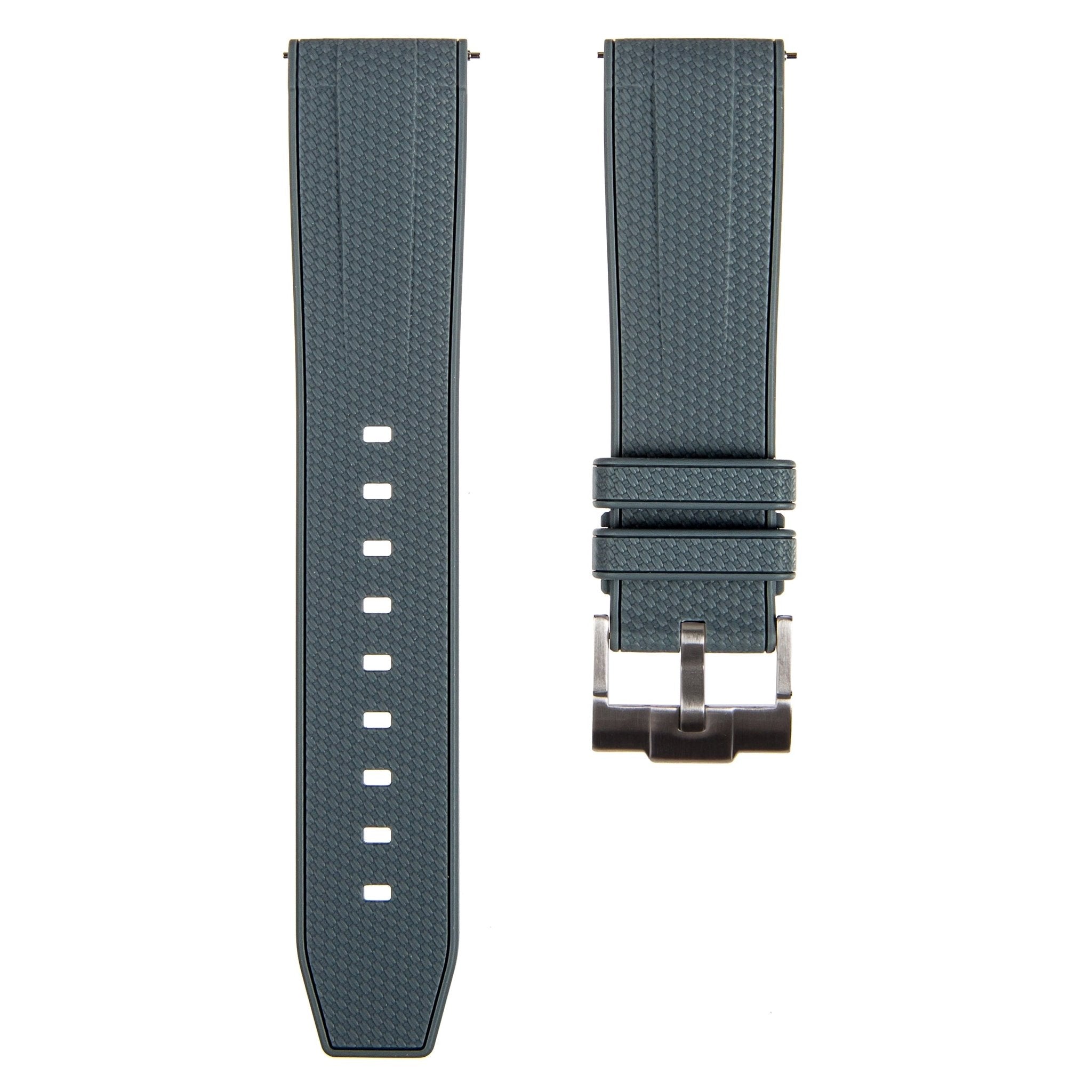 Flexweave Premium SIlicone Rubber Strap - Quick-Release - Compatible with Tudor Blackbay – Grey (2423) -Strapseeker