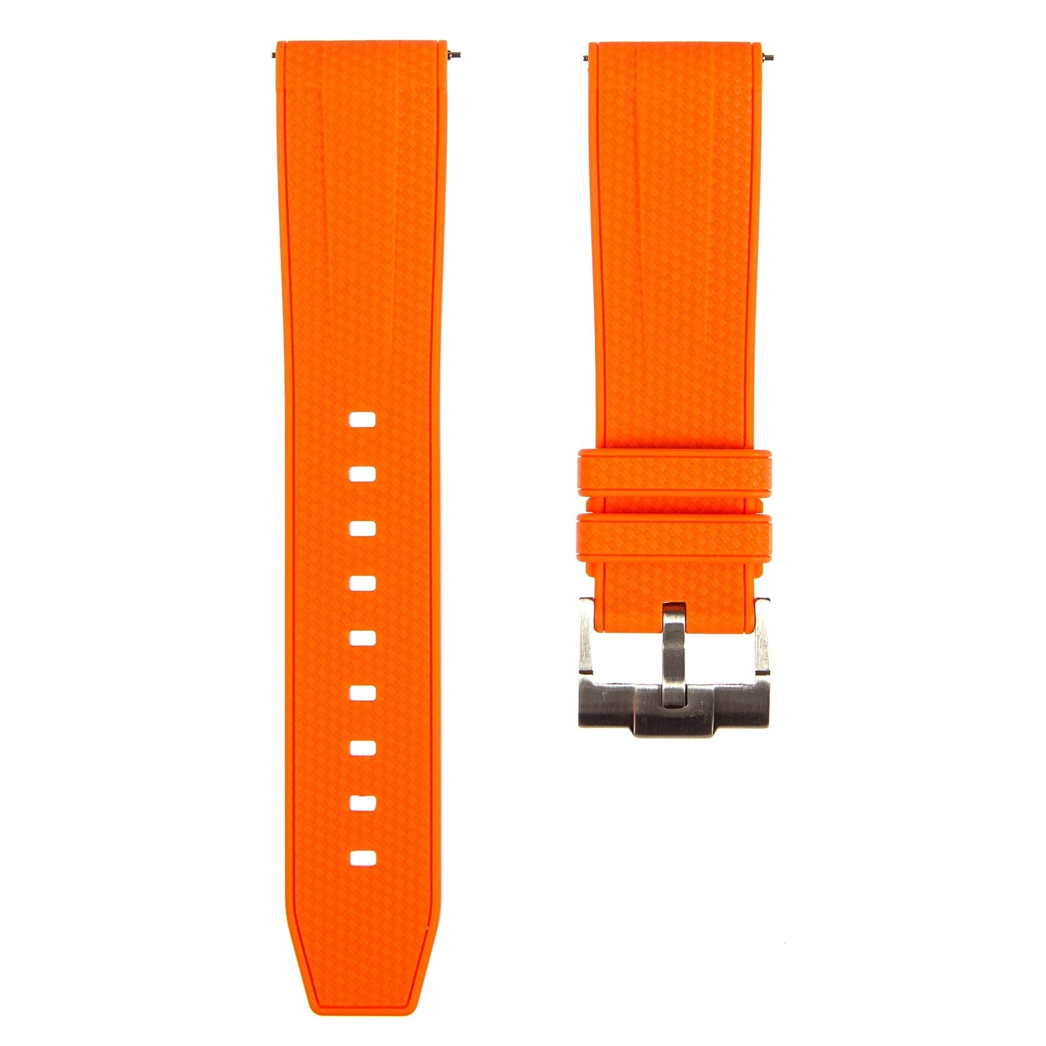 Flexweave Premium SIlicone Rubber Strap - Quick-Release - Compatible with Tudor Blackbay – Orange (2423) -Strapseeker