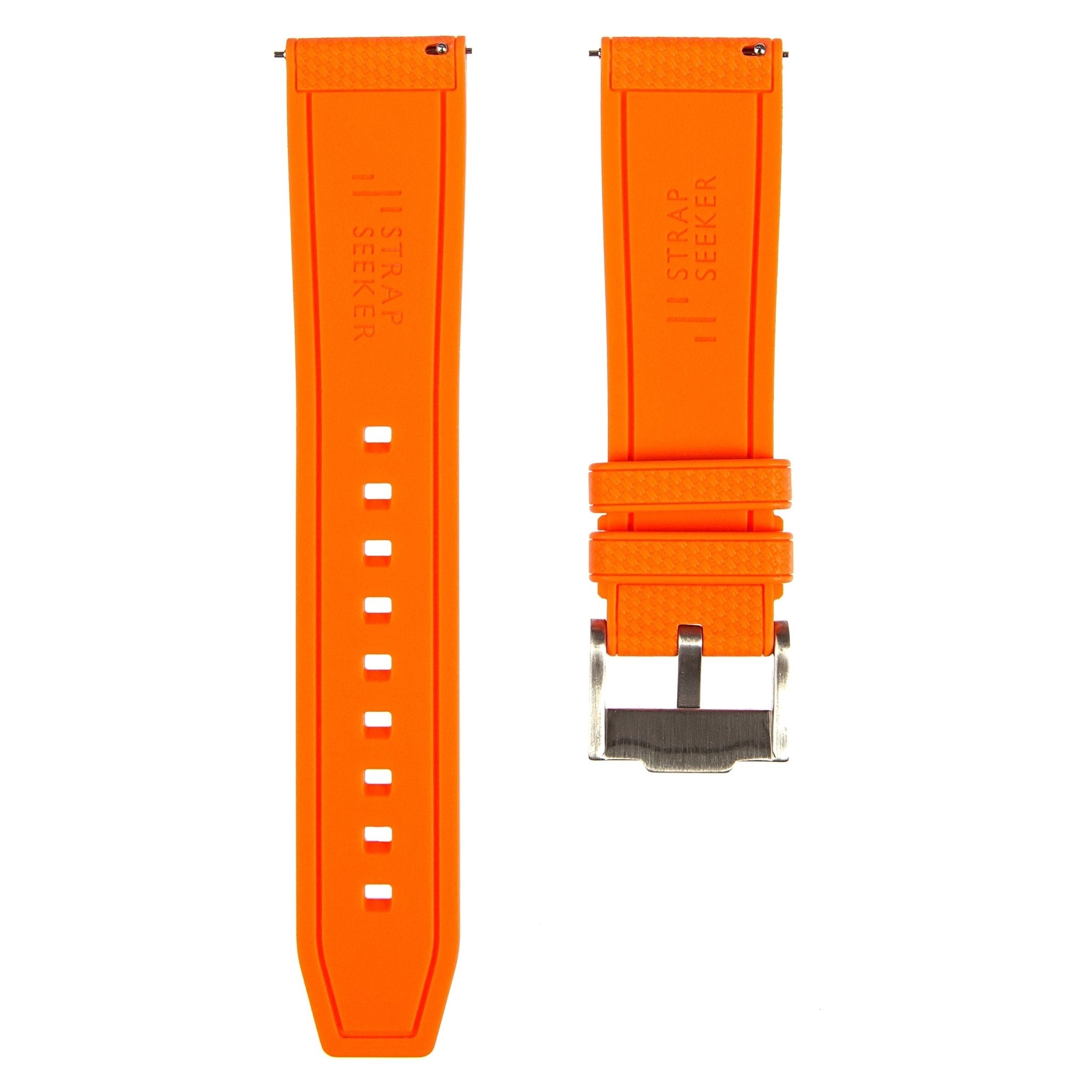 Flexweave Premium SIlicone Rubber Strap - Quick-Release - Compatible with Tudor Blackbay – Orange (2423) -Strapseeker