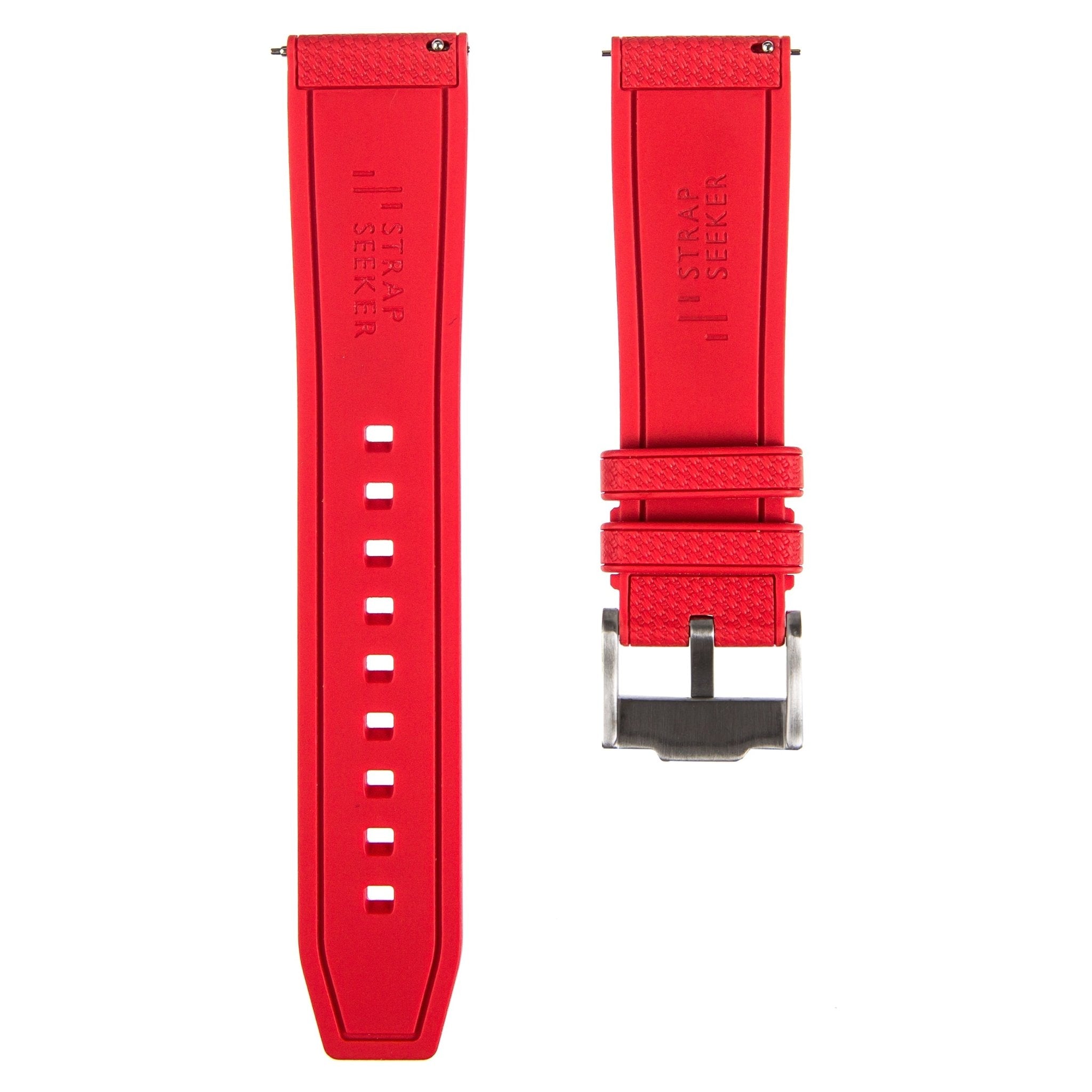 Flexweave Premium SIlicone Rubber Strap - Quick-Release - Compatible with Tudor Blackbay – Red (2423) -Strapseeker