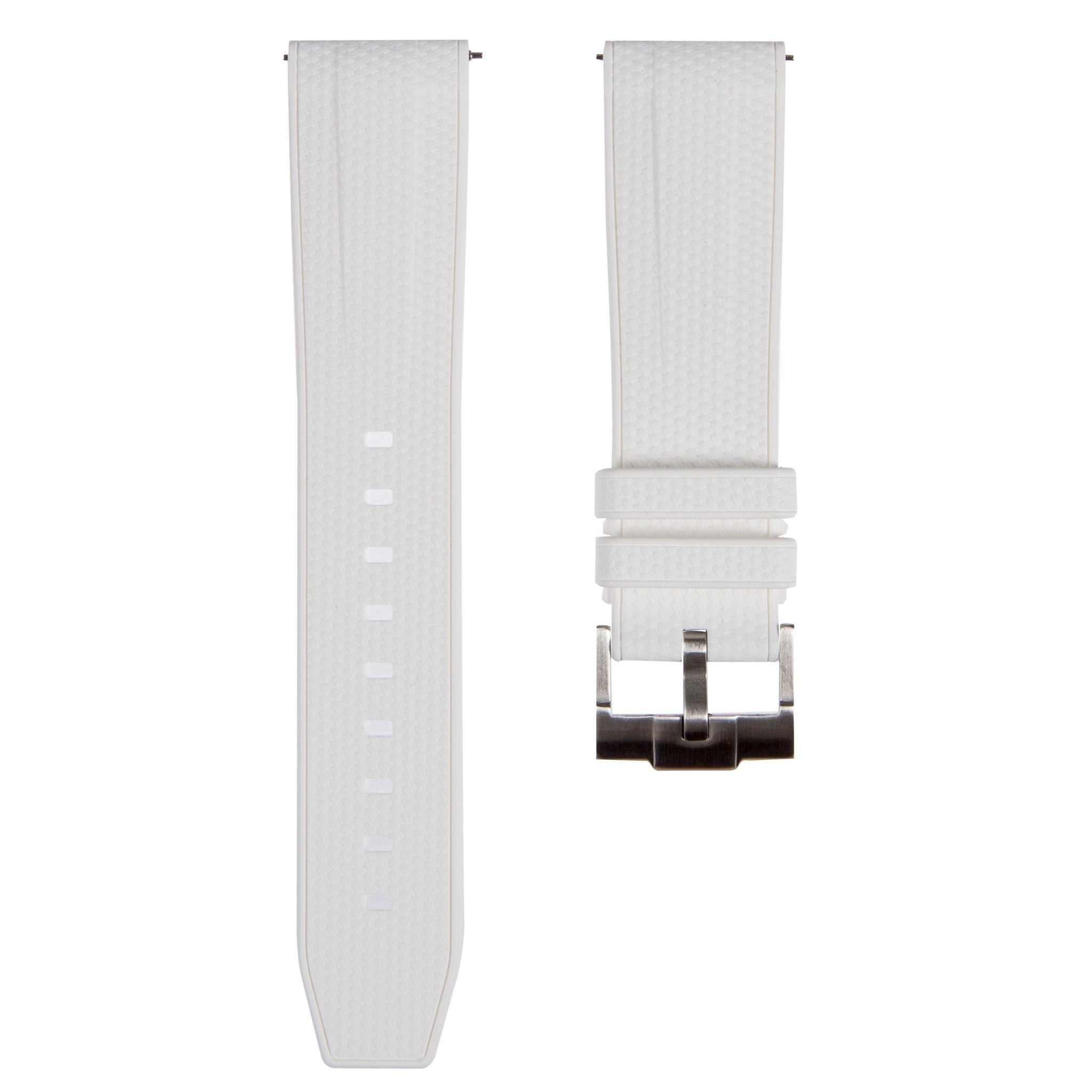 Flexweave Premium SIlicone Rubber Strap - Quick-Release - Compatible with Tudor Blackbay – White (2423) -Strapseeker