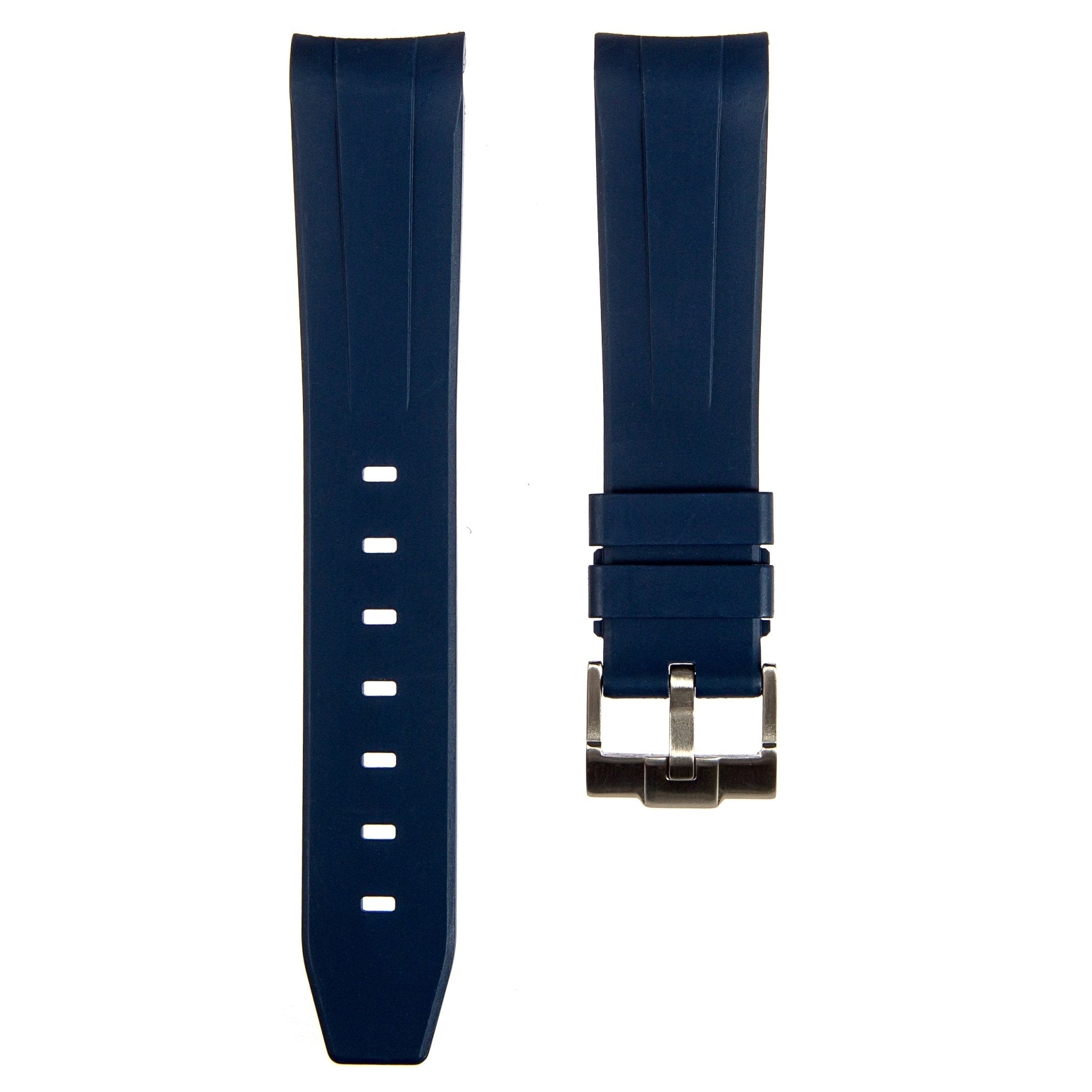 Forge Curved End FKM Rubber Strap – Navy (2421) -Strapseeker