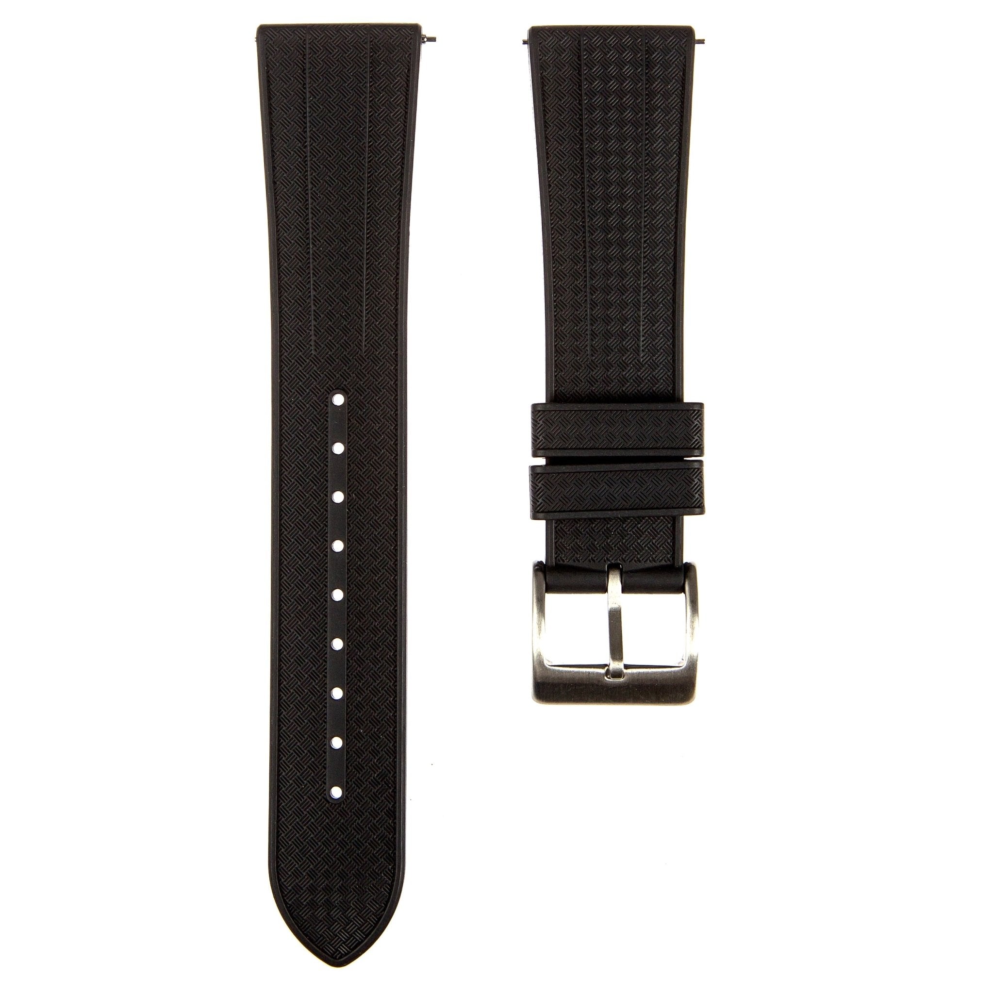 Grid FKM Rubber Strap - Quick-Release – Black (2412) -StrapSeeker