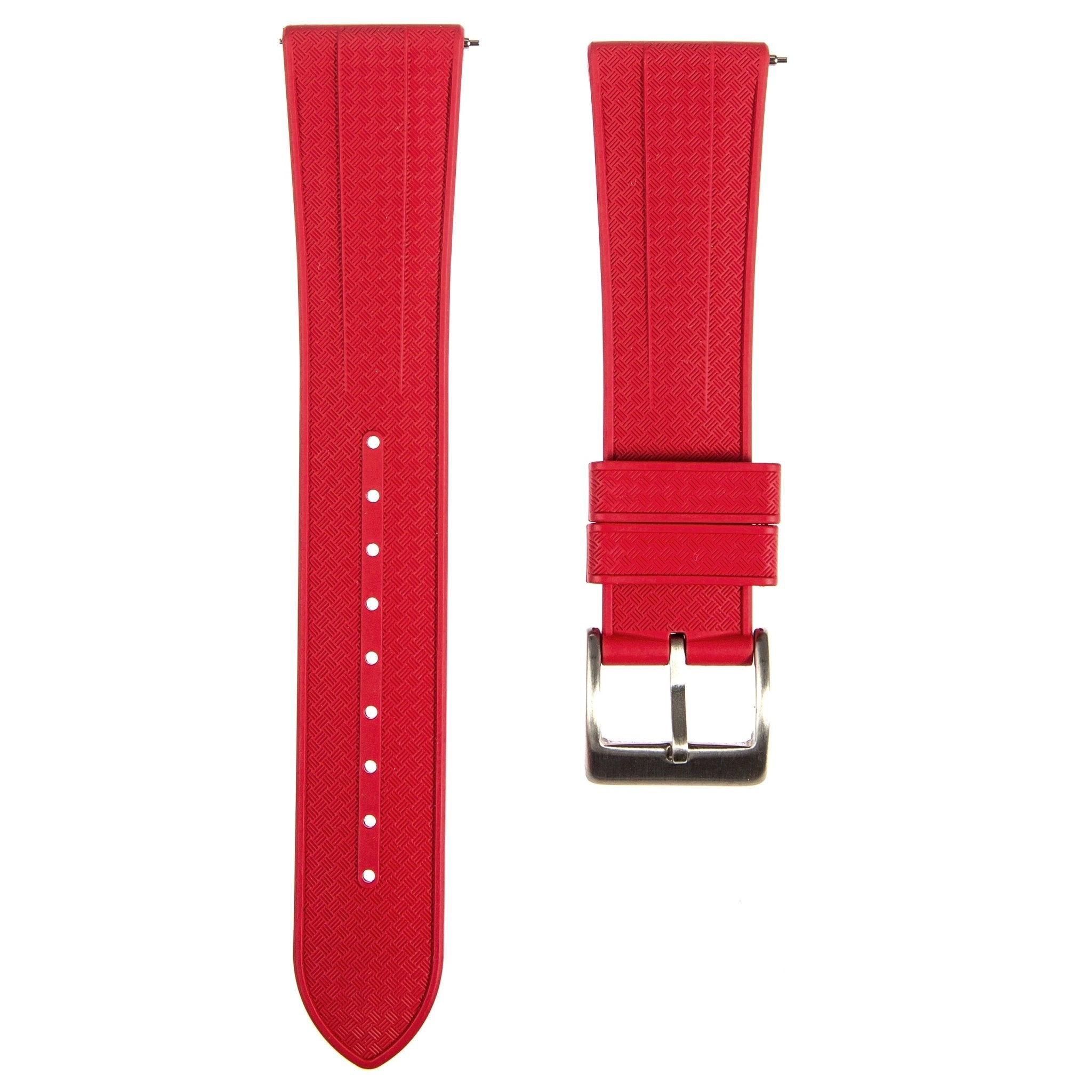 Grid FKM Rubber Strap - Quick-Release - Bright Red (2412) -StrapSeeker