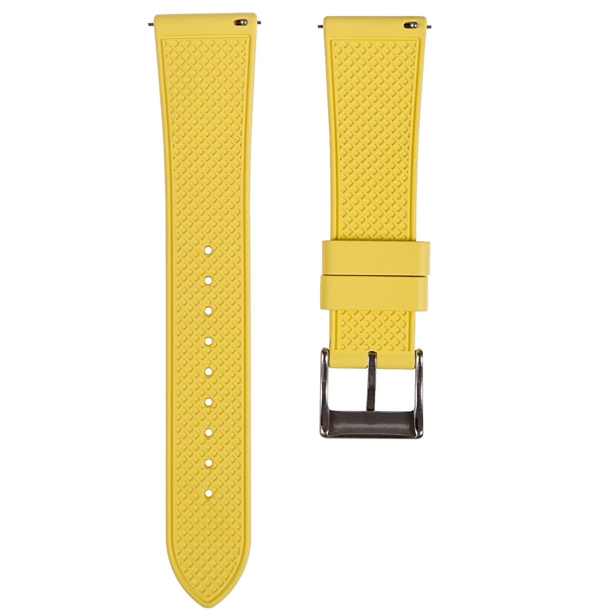 Grid FKM Rubber Strap - Quick-Release – Compatible with Blancpain x Swatch - Yellow (2412) -StrapSeeker