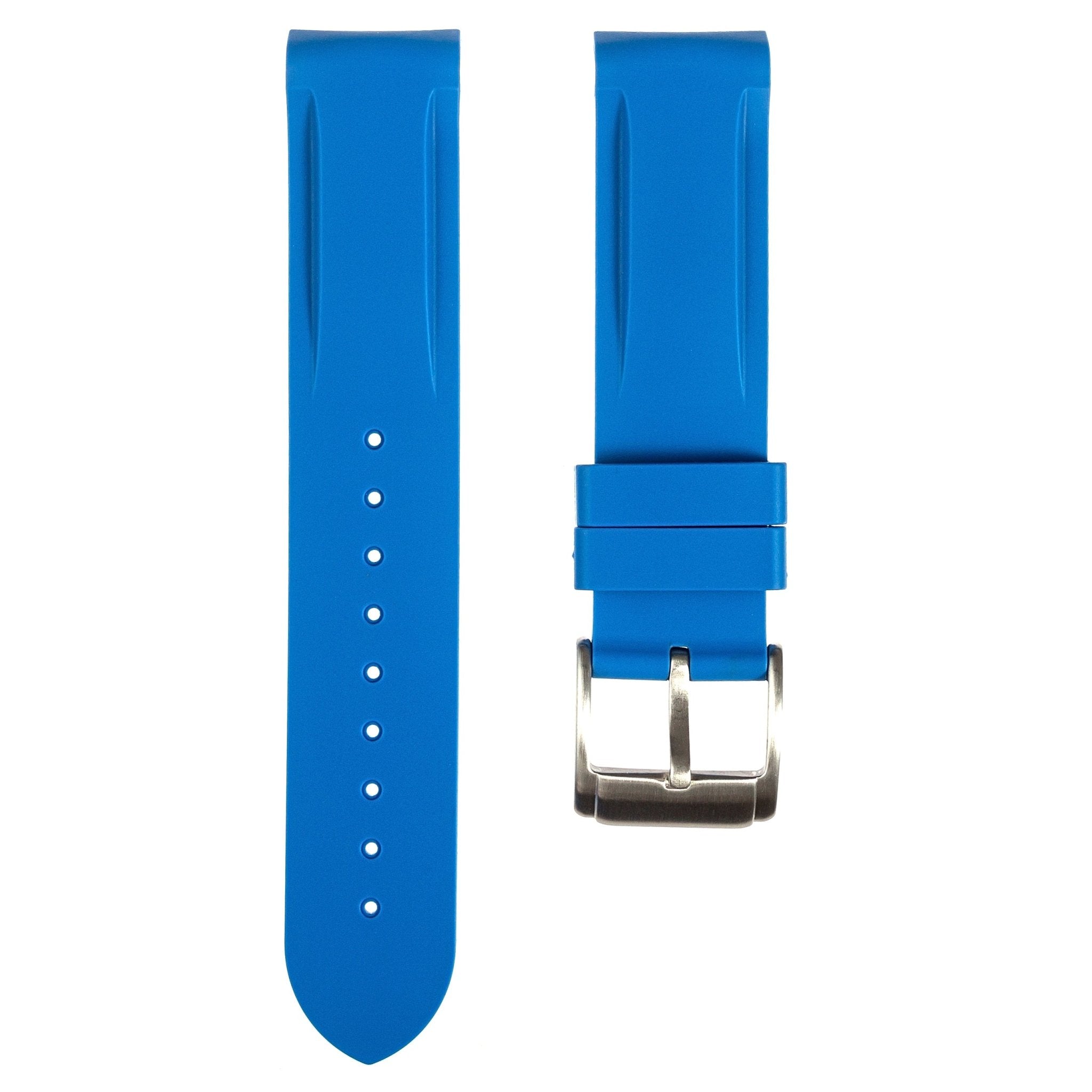 Paramount Curved End Premium Silicone Strap - Azure (2404) -StrapSeeker