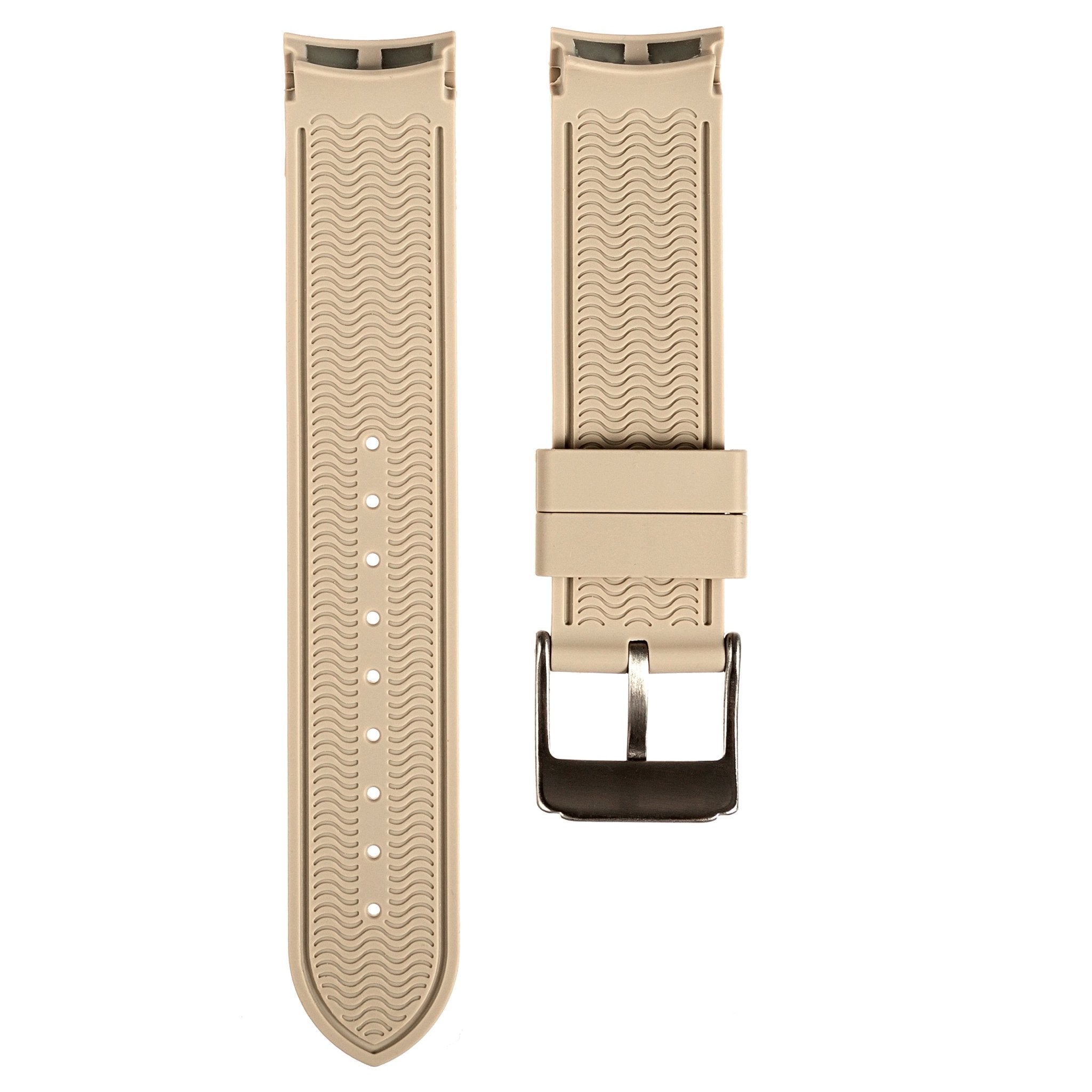 Paramount Curved End Premium Silicone Strap - Compatible with Omega Moonwatch – Nude (2404) -StrapSeeker