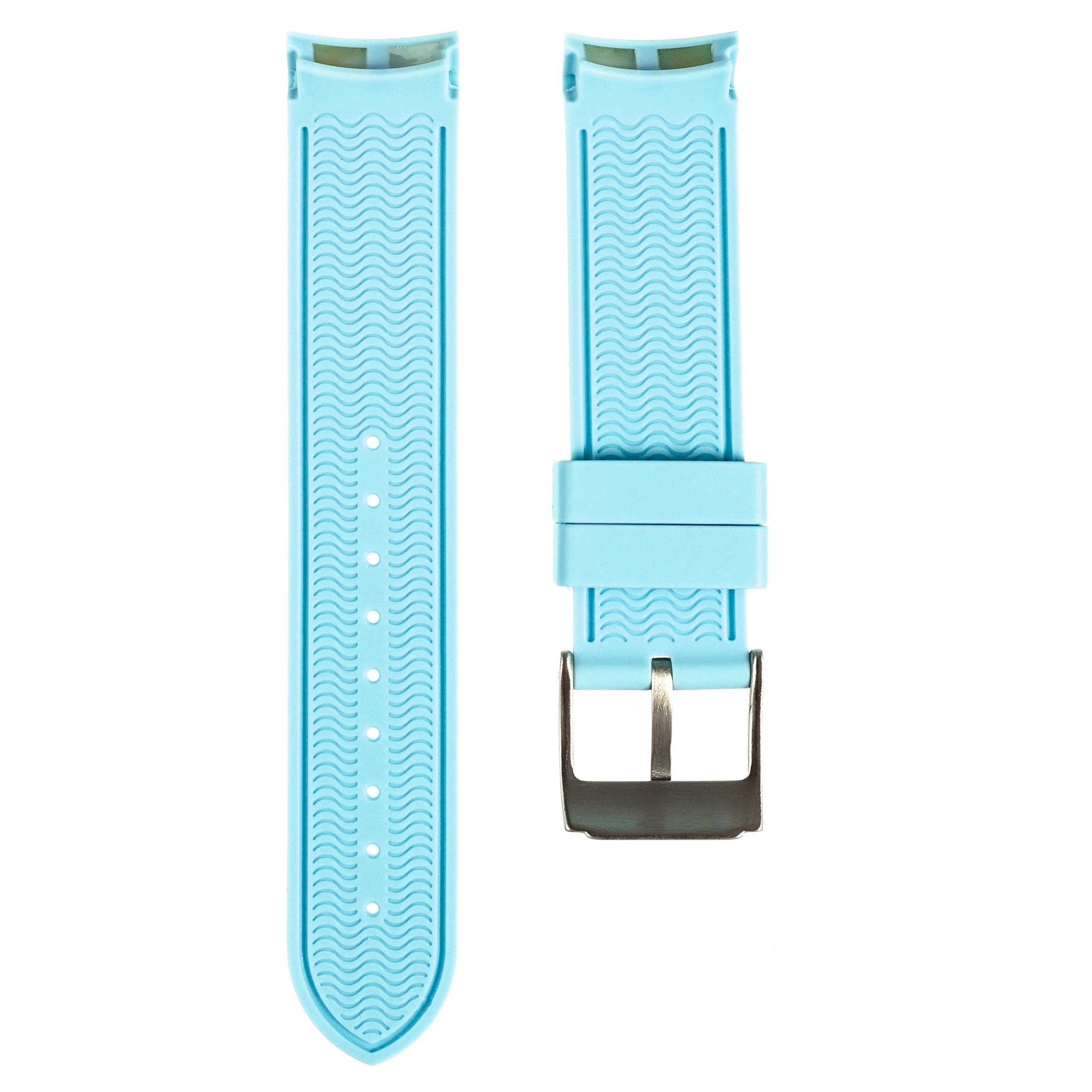 Paramount Curved End Premium Silicone Strap - Compatible with Omega x Swatch - Light Blue (2404) -StrapSeeker