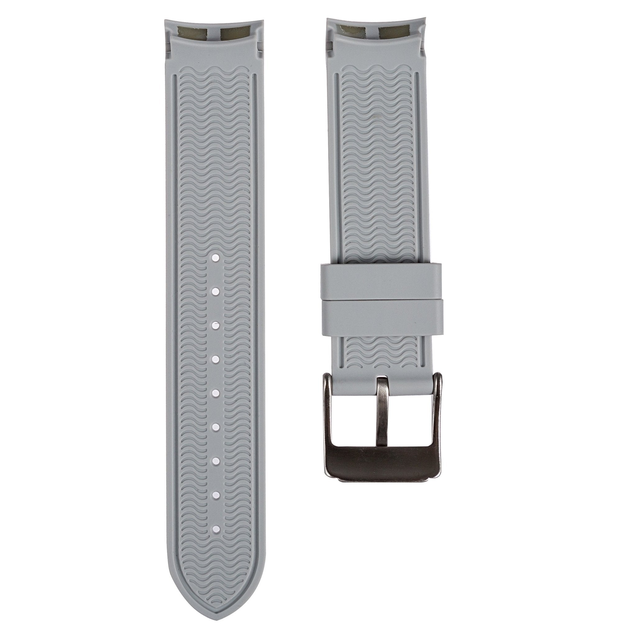 Paramount Curved End Premium Silicone Strap - Compatible with Omega x Swatch - Light Grey (2404) -StrapSeeker