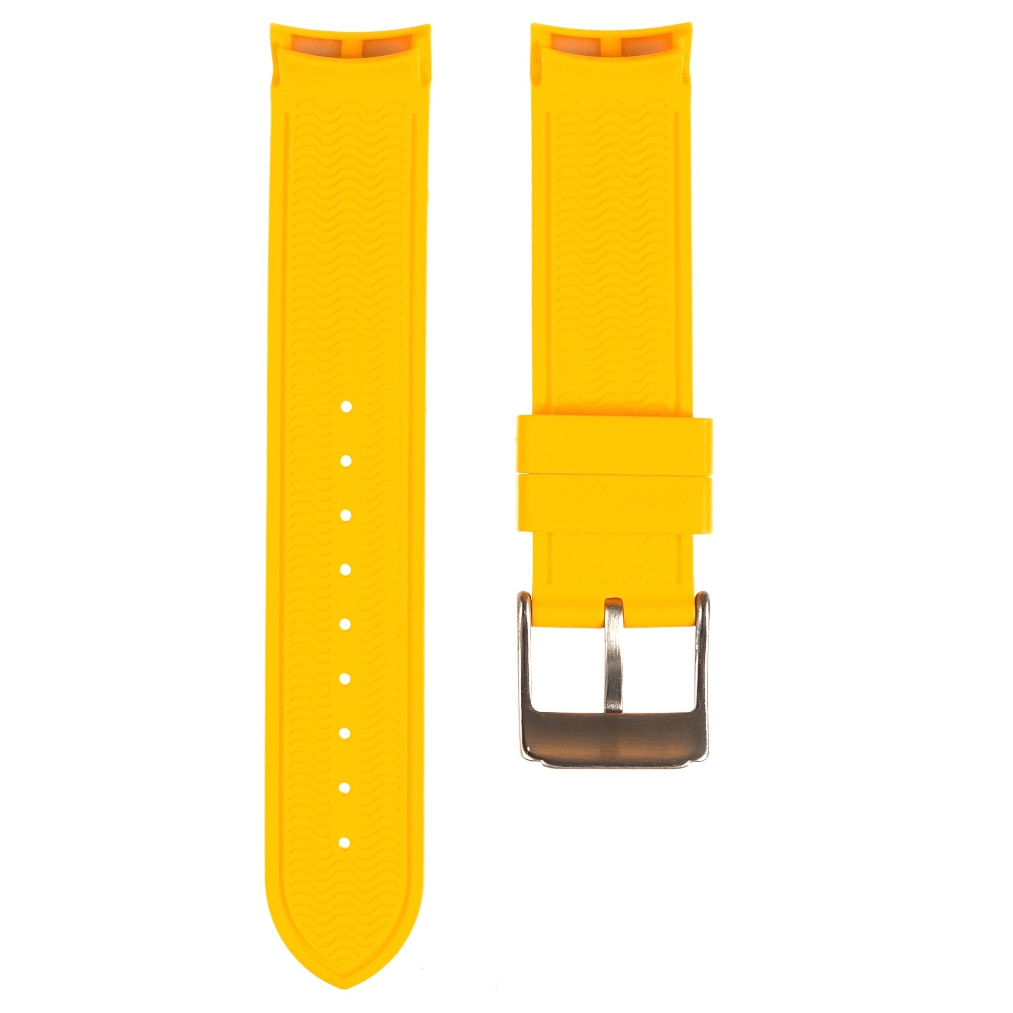 Paramount Curved End Premium Silicone Strap – Compatible with Omega x Swatch - Yellow (2404) -StrapSeeker