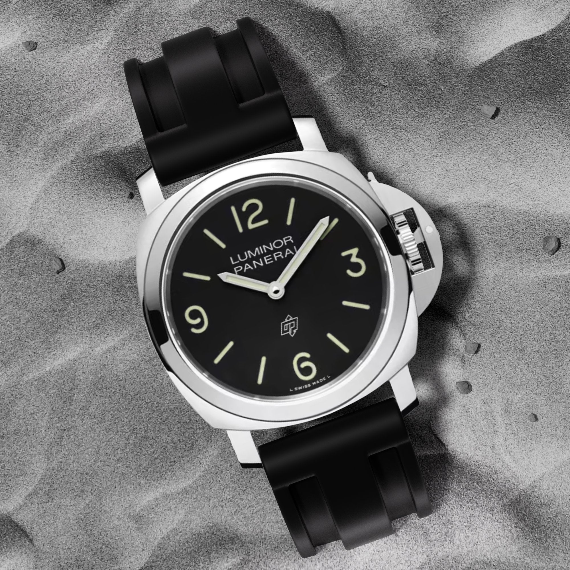 Pinnacle Premium Silicone Strap - Compatible with Panerai - Black (2420 | LSR) -Strapseeker