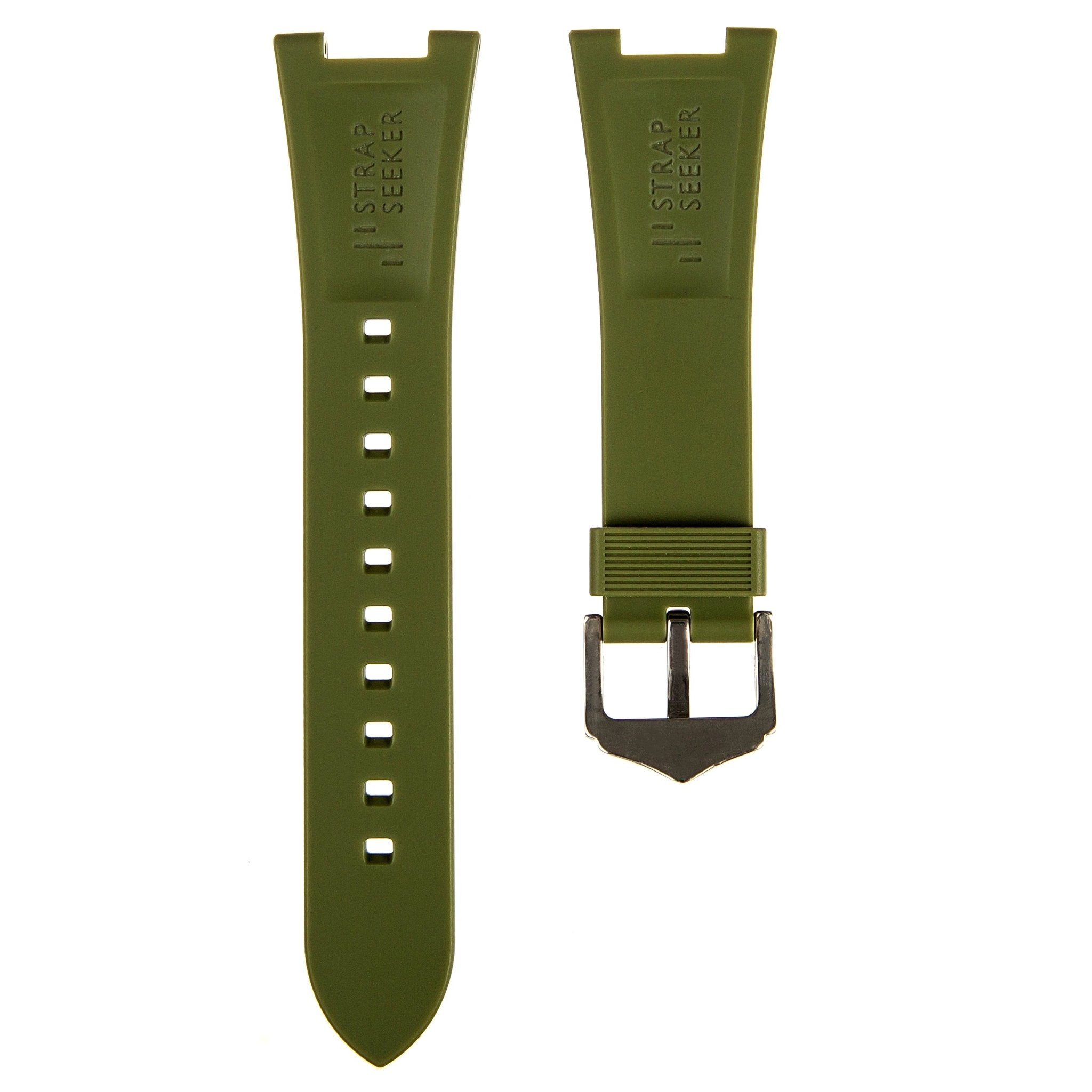 Premium Silicone Strap - Compatible with Patek Philippe Nautilus - Army Green (2425) -StrapSeeker