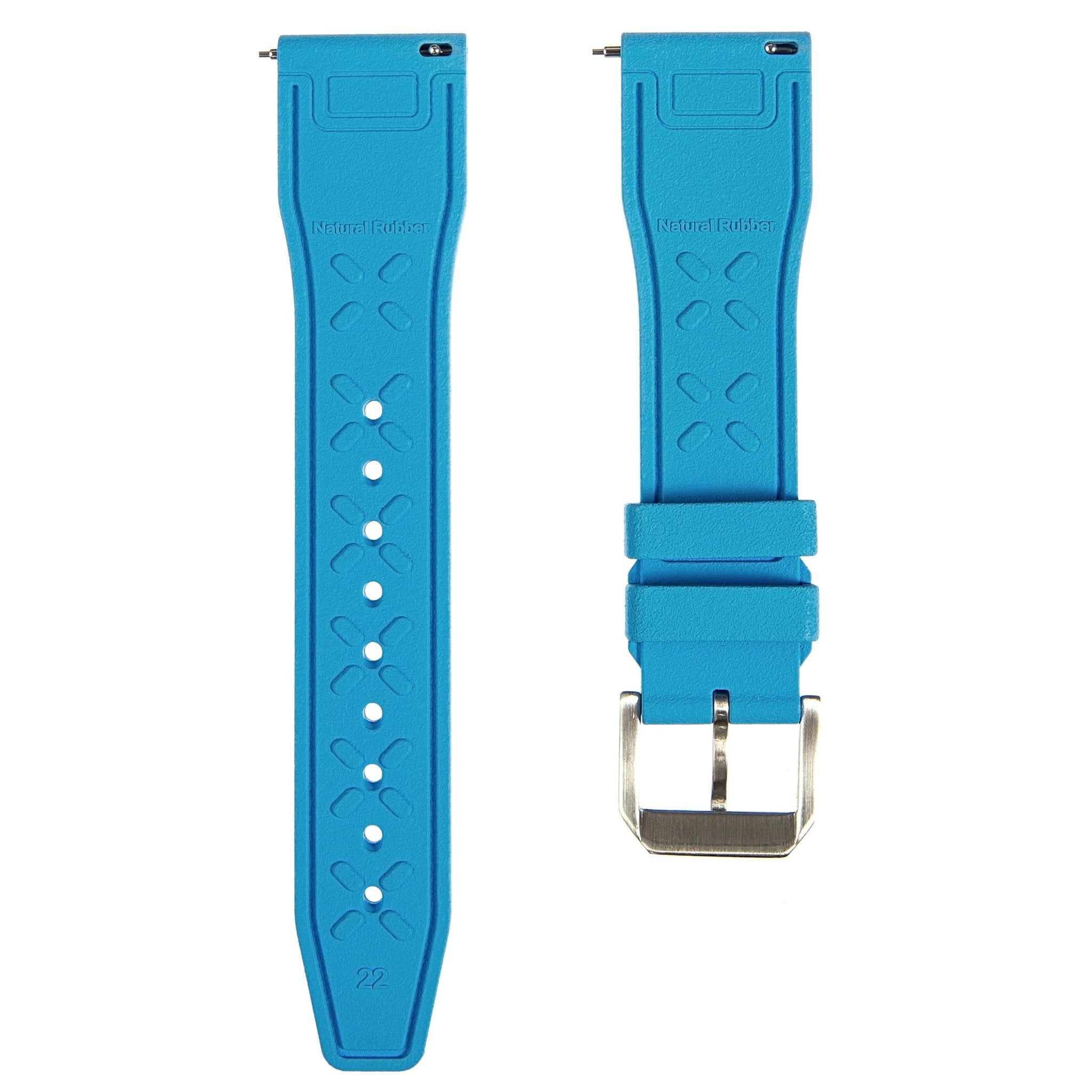 Skyward FKM Rubber Strap - Quick Release - Compatible for IWC Big Pilot - Baby Blue (2411) -StrapSeeker