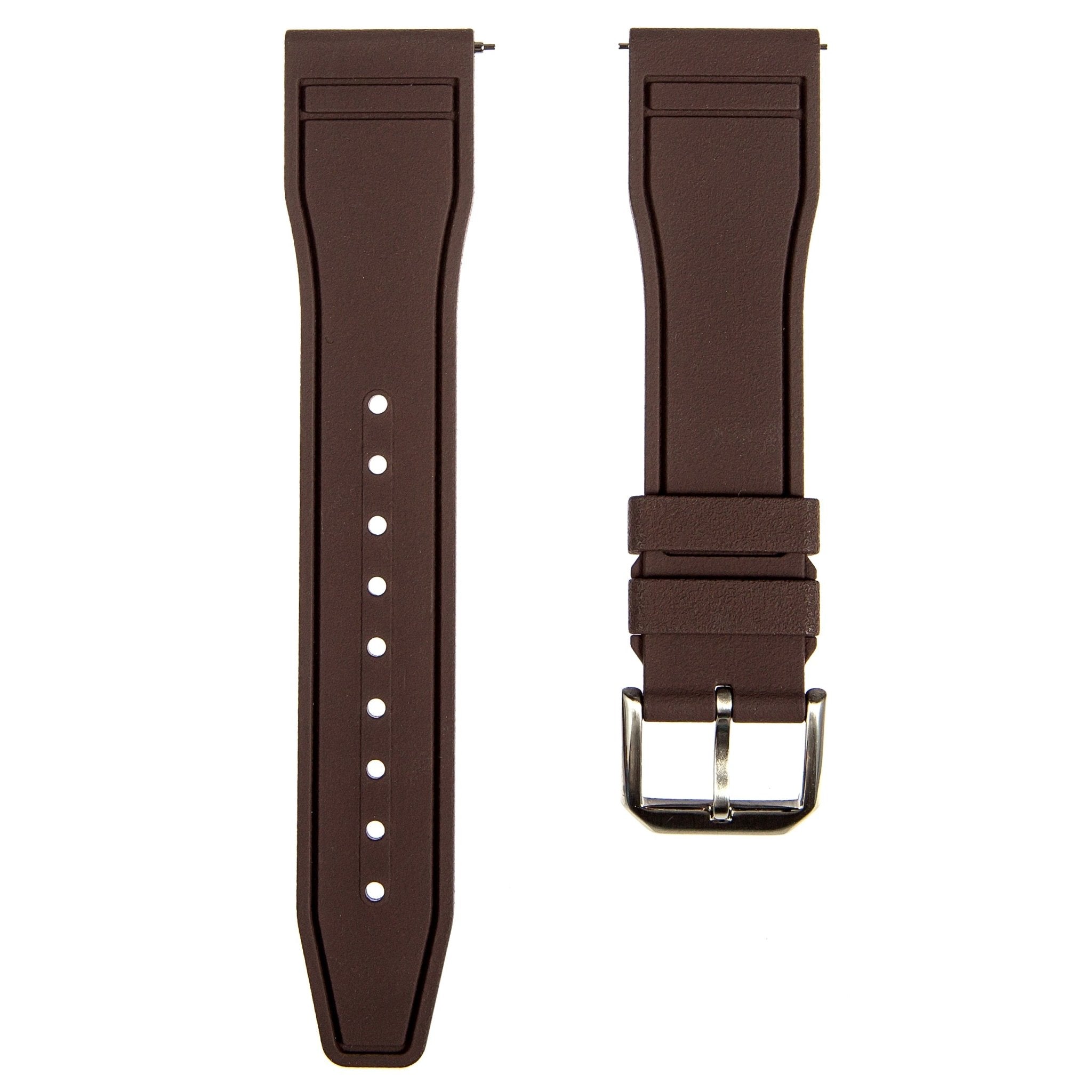 Skyward FKM Rubber Strap - Quick Release - Compatible for IWC Big Pilot - Brown (2411) -StrapSeeker