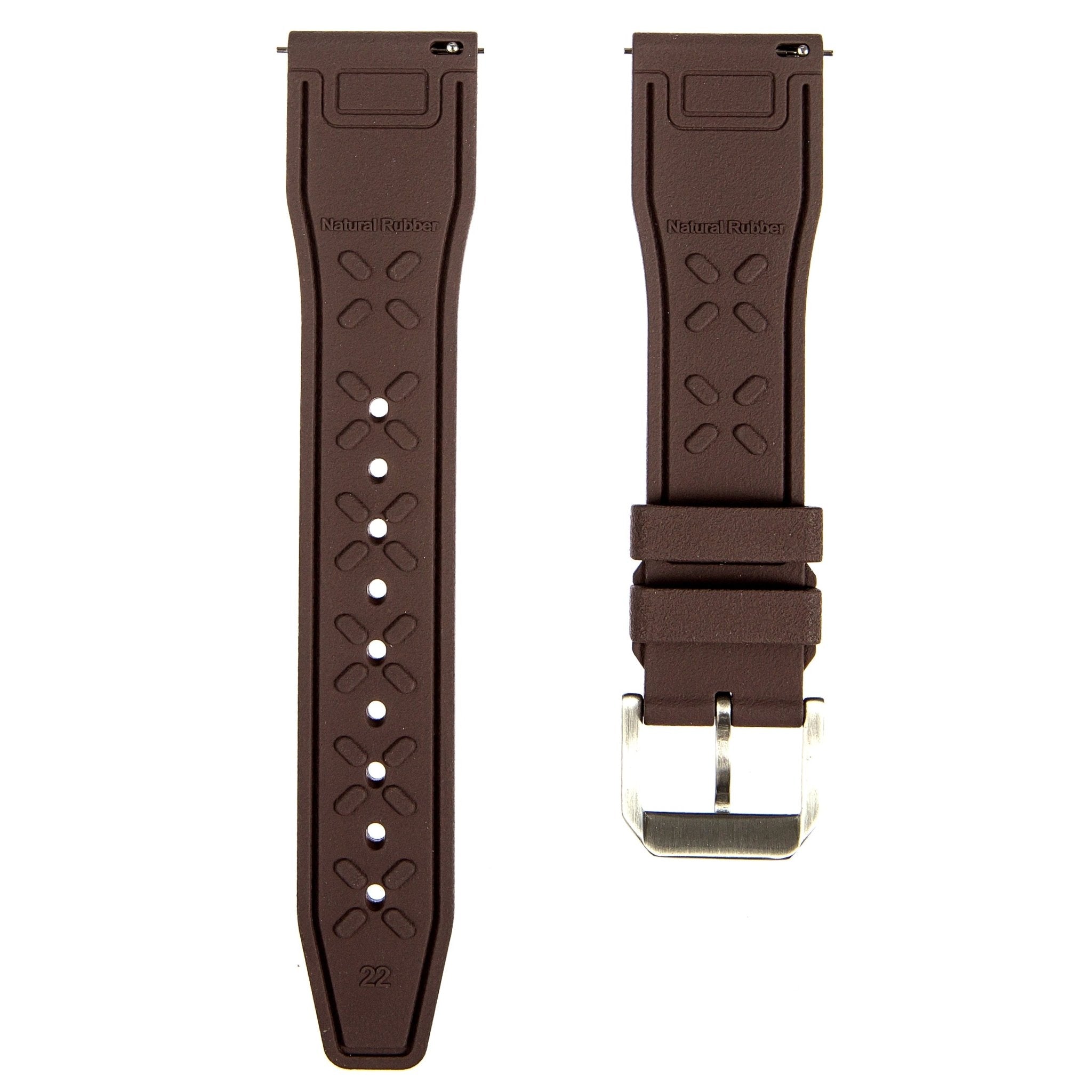 Skyward FKM Rubber Strap - Quick Release - Compatible for IWC Big Pilot - Brown (2411) -StrapSeeker