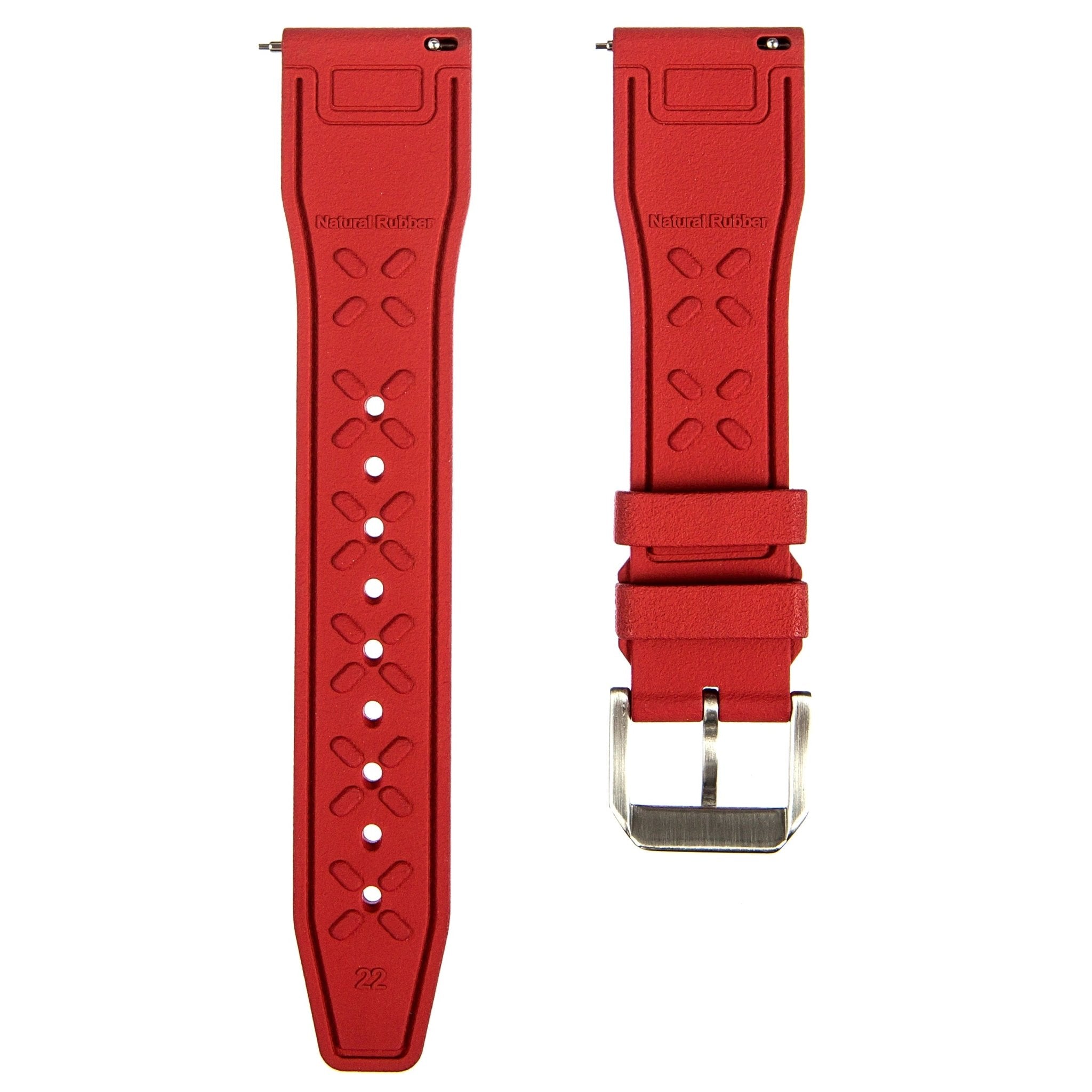 Skyward FKM Rubber Strap - Quick Release - Compatible for IWC Big Pilot - Dark Red (2411) -StrapSeeker