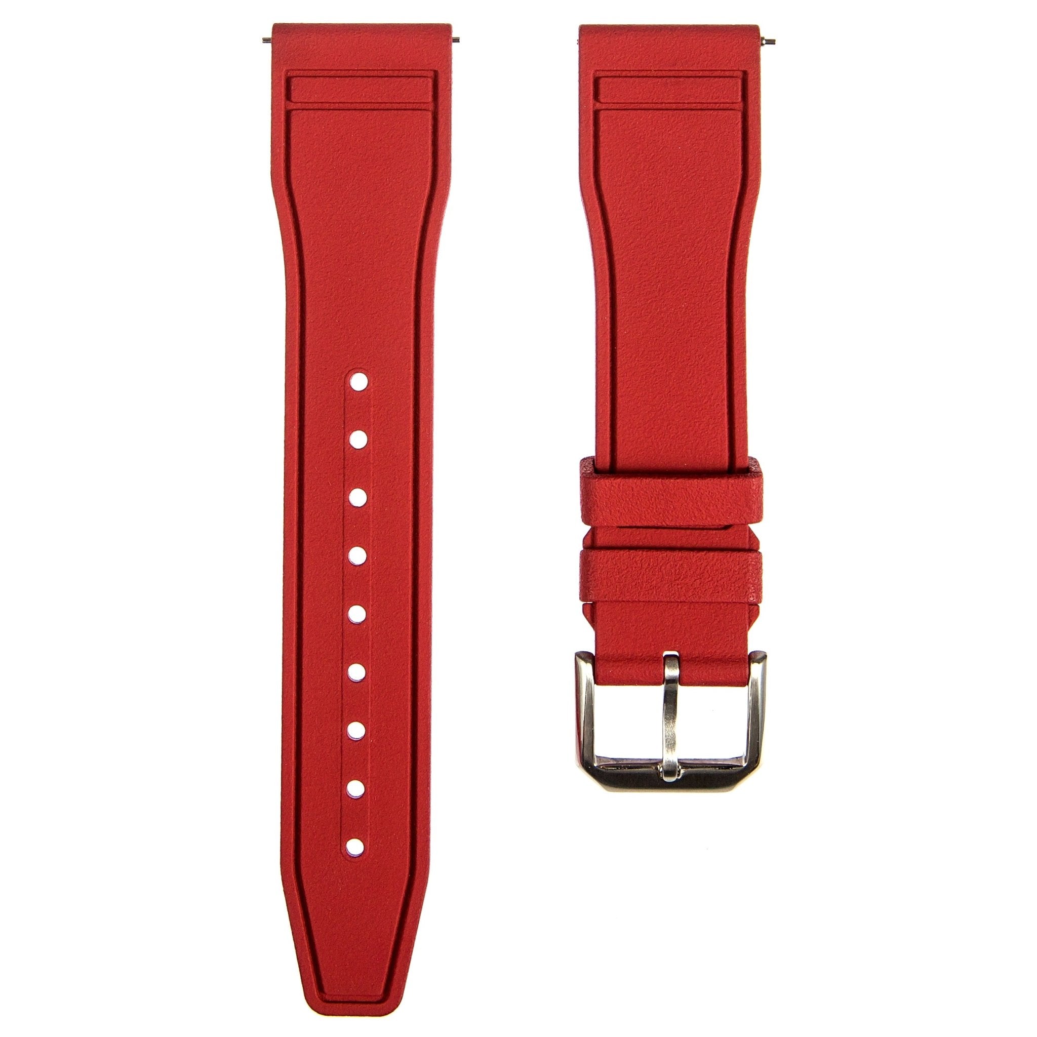 Skyward FKM Rubber Strap - Quick Release - Compatible for IWC Big Pilot - Dark Red (2411) -StrapSeeker