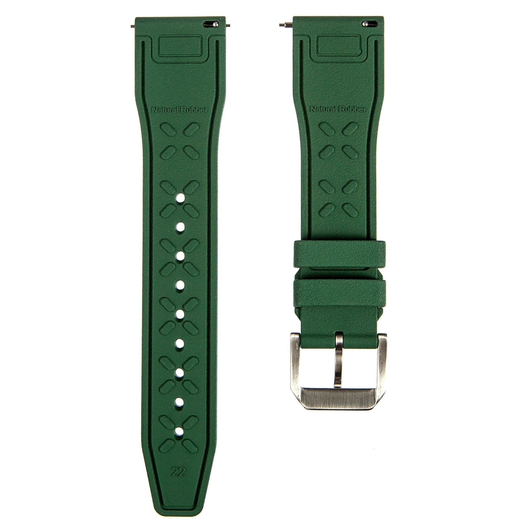 Skyward FKM Rubber Strap - Quick Release - Compatible for IWC Big Pilot - Green (2411) -StrapSeeker