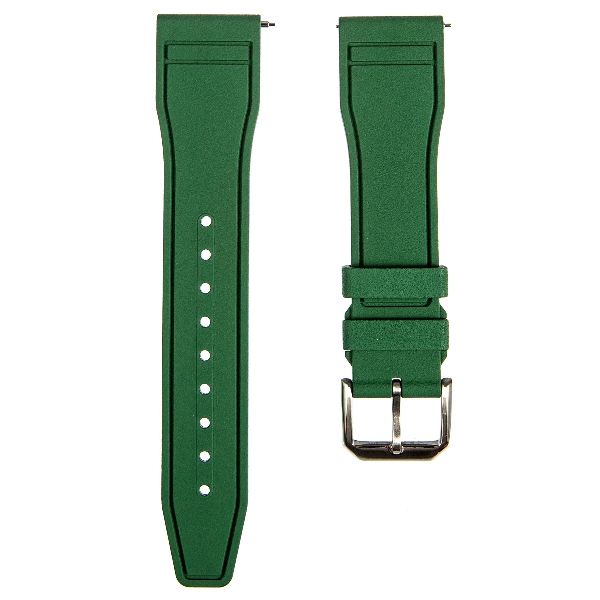 Skyward FKM Rubber Strap - Quick Release - Compatible for IWC Big Pilot - Green (2411) -StrapSeeker