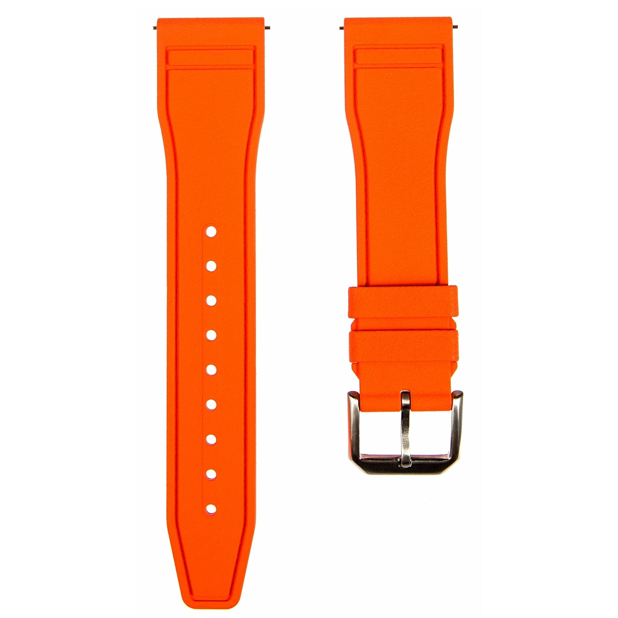 Skyward FKM Rubber Strap - Quick Release - Compatible for IWC Big Pilot - Orange (2411) -StrapSeeker