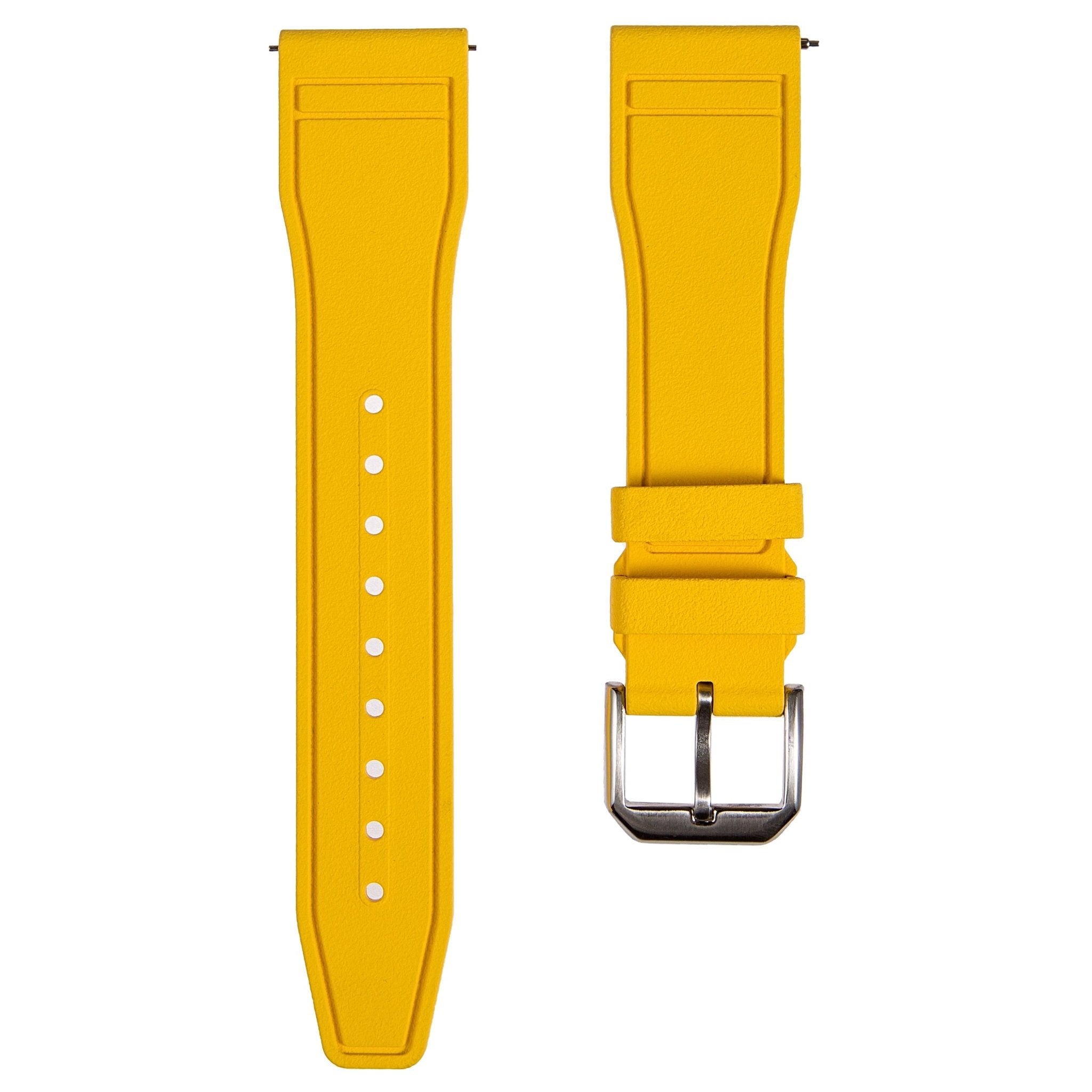 Skyward FKM Rubber Strap - Quick Release - Compatible for IWC Big Pilot - Yellow (2411) -StrapSeeker