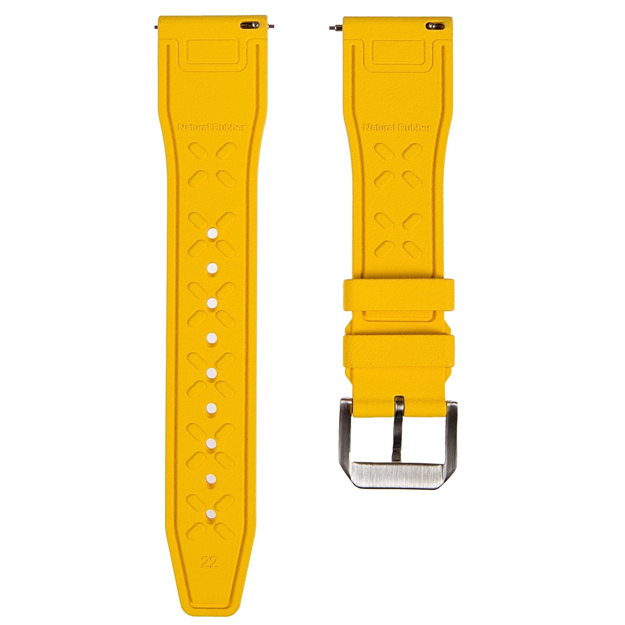 Skyward FKM Rubber Strap - Quick Release - Compatible for IWC Big Pilot - Yellow (2411) -StrapSeeker